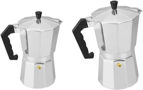 Pot Espresso Percolator Aluminum Coffee Maker Cappuccino Pot with Hand Polished Body and Heat Resistant Grip Suitable for Kitchen Gas in Saudi Arabia