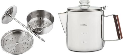 Stainless Steel Coffee Percolator, V Spout Design, Stove Safe (9 Cup 1400-2000ML) in Saudi Arabia