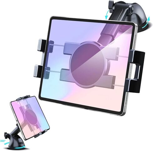 Vadaxx Dashboard & Windshield Car Tablet Mount Holder, 360° Rotatable Suction Cup Window Dash Phone Stand for iPad Pro 12.9/11/10.5/Air/Mini 6/5/4, Galaxy Tab, iPhone 16/15, 4.7"-12.9" Tab Phone in Saudi Arabia