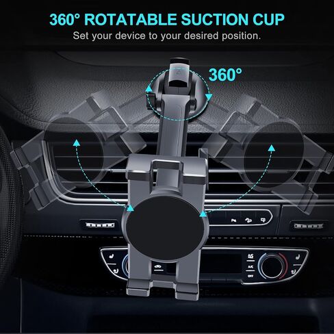 Vadaxx Dashboard & Windshield Car Tablet Mount Holder, 360° Rotatable Suction Cup Window Dash Phone Stand for iPad Pro 12.9/11/10.5/Air/Mini 6/5/4, Galaxy Tab, iPhone 16/15, 4.7"-12.9" Tab Phone in Saudi Arabia