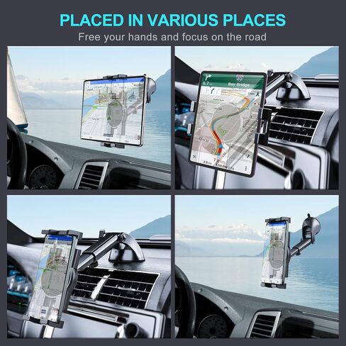 Vadaxx Dashboard & Windshield Car Tablet Mount Holder, 360° Rotatable Suction Cup Window Dash Phone Stand for iPad Pro 12.9/11/10.5/Air/Mini 6/5/4, Galaxy Tab, iPhone 16/15, 4.7"-12.9" Tab Phone in Saudi Arabia