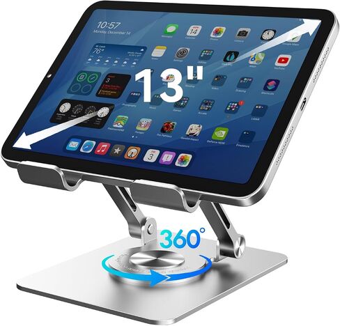 K&ZZ Tablet Stand for Desk, 360° Rotating Adjustable Tablet Holder for 4-13" Tablet Foldable Office Desk Accessories in Saudi Arabia