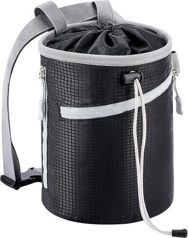 Chalk Bag for Rock Climbing, Bouldering Bag Bucket, 2 Waterproof Zipper for Gymnastics, Cross Fit, and Lifting (Large) in Kuwait