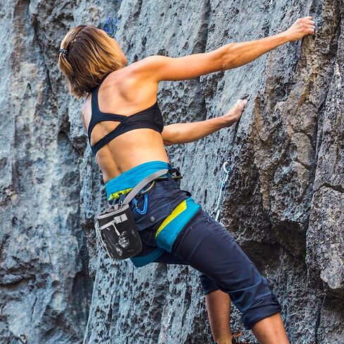 Chalk Bag for Rock Climbing, Bouldering Bag Bucket, 2 Waterproof Zipper for Gymnastics, Cross Fit, and Lifting (Large) in Kuwait