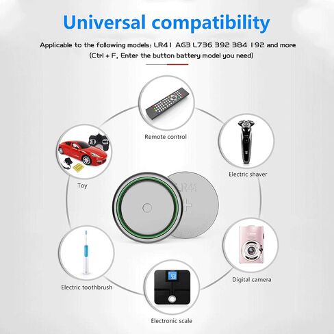 POWEROWL High Capacity LR41 Batteries 40 Pack, AG3 L736 392 384 192 Premium Alkaline Battery 1.5V Button Coin Cell Batteries in Saudi Arabia