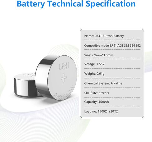 POWEROWL High Capacity LR41 Batteries 40 Pack, AG3 L736 392 384 192 Premium Alkaline Battery 1.5V Button Coin Cell Batteries in Saudi Arabia