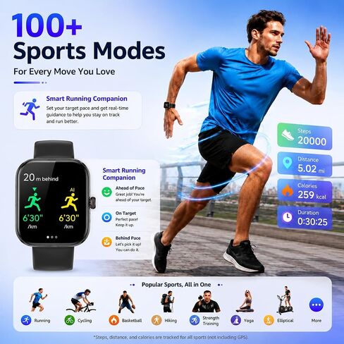 Smart Watch with Alexa Built-in,1.91"HD Fitness Tracker with Bluetooth Call in Saudi Arabia