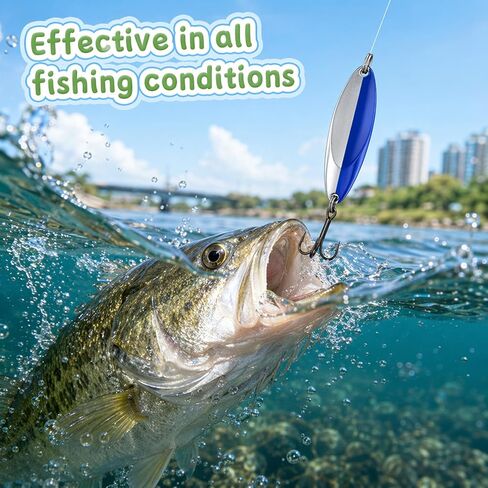 Spoon Lures, Spoon Fishing Lures, Fishing Spoons, 5-Piece Zinc Alloy Metal Spoons for Shallow Creek Finesse Fishing, Deep Reservoir Casting, Murky Water Conditions and Multi-Species Hunting in Saudi Arabia