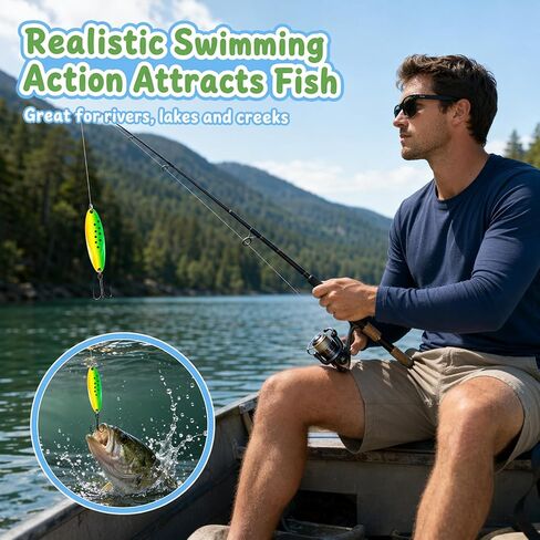 Spoon Lures, Spoon Fishing Lures, Fishing Spoons, 5-Piece Zinc Alloy Metal Spoons for Shallow Creek Finesse Fishing, Deep Reservoir Casting, Murky Water Conditions and Multi-Species Hunting in Saudi Arabia