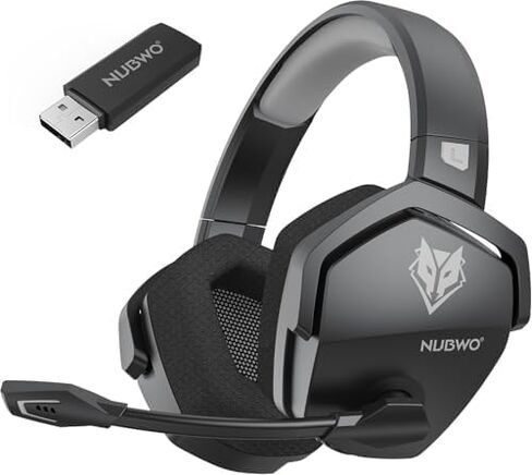 NUBWO Wireless Gaming Headset with Mic for Ps5 Ps4 PC, Zero Interference, 100-Hour Battery All-Day Play, 23ms Sync​ for Fortnite & Call of Duty/FPS Gamers, Triple Mode All Devices Compatible - Gray in Saudi Arabia