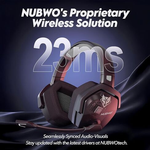 NUBWO Wireless Gaming Headset with Mic for Ps5 Ps4 PC, Zero Interference, 100-Hour Battery All-Day Play, 23ms Sync​ for Fortnite & Call of Duty/FPS Gamers, Triple Mode All Devices Compatible - Gray in Saudi Arabia