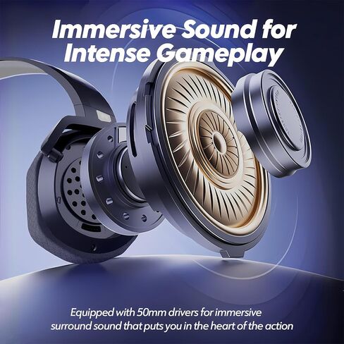 NUBWO Wireless Gaming Headset with Mic for Ps5 Ps4 PC, Zero Interference, 100-Hour Battery All-Day Play, 23ms Sync​ for Fortnite & Call of Duty/FPS Gamers, Triple Mode All Devices Compatible - Gray in Saudi Arabia