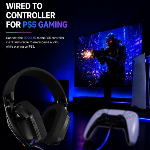 QRD A55 Wireless Gaming Headset for PS5, PS4, Switch, Xbox,PC in Kuwait