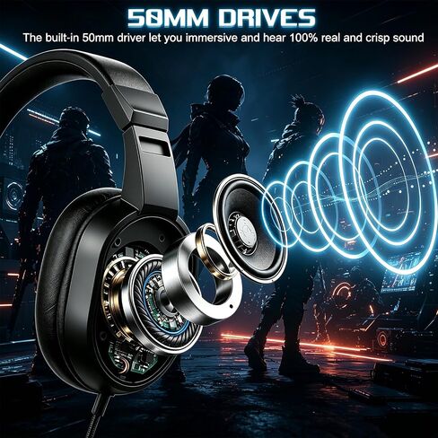 سماعة أذن سلكية مع ميكروفون لجهاز PS5|PS4|Xbox|Switch|الكمبيوتر الشخصي|الكمبيوتر المحمول|Mac، مقبس USB/Type-C/3.5 ملم 3 في 1 سماعة أذن واحدة مع ميكروفون/تحكم في مستوى الصوت للألعاب والمكتب واجتماعات فريق العمل والدردشة in Kuwait