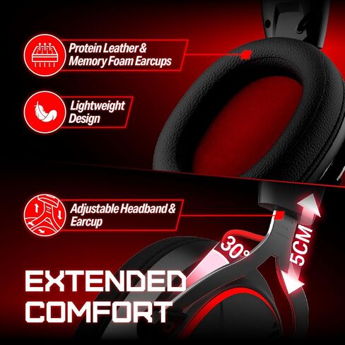 OXS Storm G2 Wireless Gaming Headsets, 7.1 Virtual Surround Sound, 3 EQ Modes, 2.4G Low Latency, 50mm Driver, 40H Playtime, RGB Light, Bluetooth 5.3, Compatible with PC, Console, Mobile, Black in Saudi Arabia