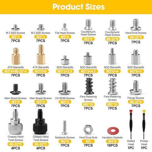 168PCS Computer Screws Standoffs, for Motherboard, Laptop, M.2 SSD in Saudi Arabia