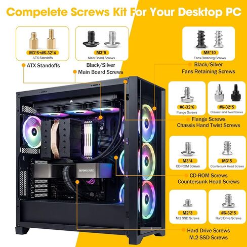 168PCS Computer Screws Standoffs, for Motherboard, Laptop, M.2 SSD in Saudi Arabia