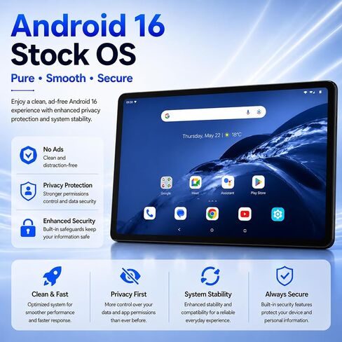 ECOPAD Android 16 Tablet with Keyboard/Mouse/Stylus, 12 Inch Tablets, Black in Saudi Arabia
