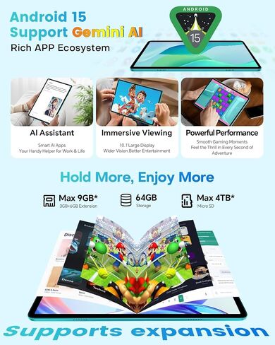 TECLAST 10.1" P33 Android 2-in-1 Tablet Bundle with Keyboard Mouse Case in Kuwait