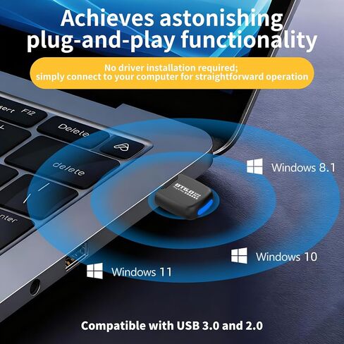 Bluetooth 6.0 Adapter USB Bluetooth Dongle for PC Windows 11/10/8.1 in Saudi Arabia