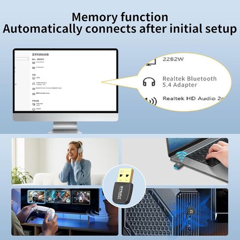 Bluetooth 6.0 Adapter USB Bluetooth Dongle for PC Windows 11/10/8.1 in Saudi Arabia