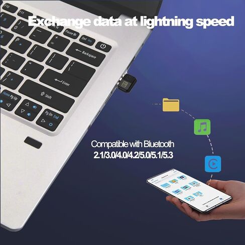 Bluetooth Adapter Pc, USB Bluetooth 5.4 Dongle Adapter for PC, Long Distance 328FT/100M Stick Driver Compatible with Computer Windows 11/10/8.1 in Saudi Arabia