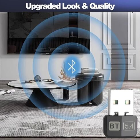 Bluetooth Adapter Pc, USB Bluetooth 5.4 Dongle Adapter for PC, Long Distance 328FT/100M Stick Driver Compatible with Computer Windows 11/10/8.1 in Saudi Arabia