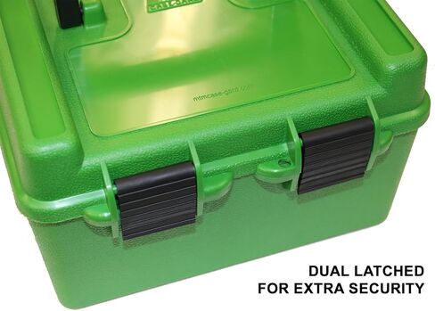 MTM Case-Gard R-100-10 صندوق ذخيرة فاخر 100 جولة | يناسب 22-250 243 270 308 فوز 30-06 | تتضمن صواني داخلية قابلة للتعديل | مصنوع من مادة البولي بروبيلين | صنع في الولايات المتحدة الأمريكية | أخضر in Kuwait