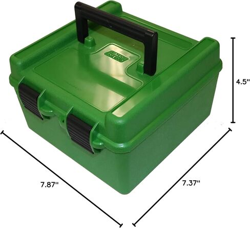 MTM Case-Gard R-100-10 صندوق ذخيرة فاخر 100 جولة | يناسب 22-250 243 270 308 فوز 30-06 | تتضمن صواني داخلية قابلة للتعديل | مصنوع من مادة البولي بروبيلين | صنع في الولايات المتحدة الأمريكية | أخضر in Kuwait