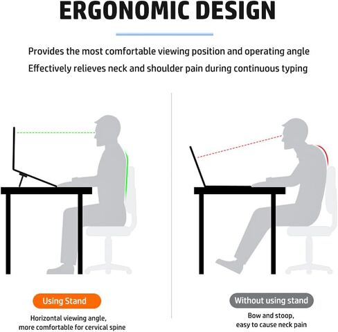 2PCS Zinc Alloy Mini Foldable Laptop Stand, Portable Computer Keyboard Riser with 2 Adjustable Angles, Self-Adhesive Invisible Notebook Stand and Keyboard Lift for Desk (Black) in Saudi Arabia