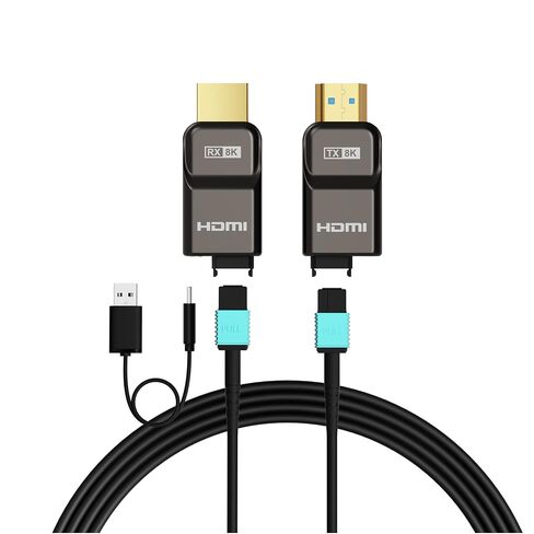 RUIPRO 8K Detachable Full Fiber Optic Armored HDMI 2.1 Cable, 48Gbps, 50FT in Saudi Arabia
