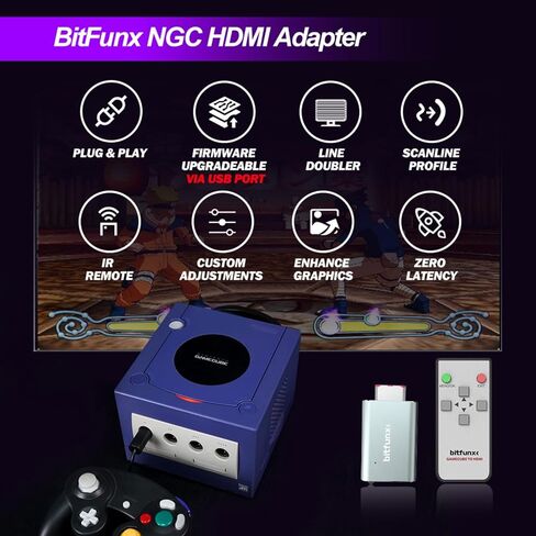 BITFUNX NGC to HDMI™ Adapter, for Gamecube DOL-001 with GCVideo in Kuwait