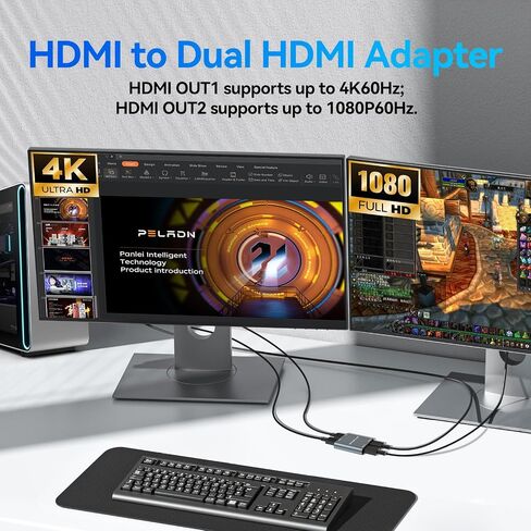 HDMI Splitter Extended Display HDMI to Dual HDMI Splitter 1 In 2 out in Saudi Arabia