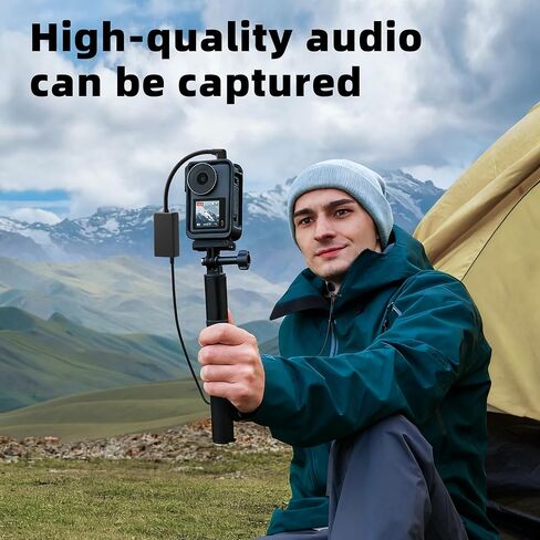 External Mic Adapter for Go Pro Hero 13/12/11/10/9/8/7/6/5 Black, Type-C to 3.5mm Microphone Converter for Clear and Authentic Sound in Vlogging and Video Recording (1 Pack) in Saudi Arabia