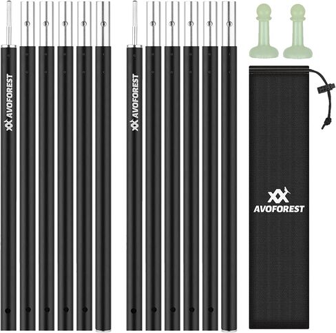 Tent Poles for Tarp, AVOFOREST Camping Tent Tarps Poles Adjustable Aluminum Camping Accessories 80in Heavy Duty Poles Thicker Tent Pole with a Diameter of 0.75in for RV - Awning - Backpacking -Hiking in Saudi Arabia