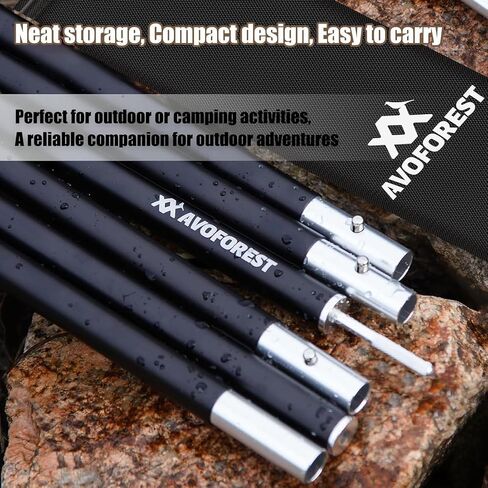 Tent Poles for Tarp, AVOFOREST Camping Tent Tarps Poles Adjustable Aluminum Camping Accessories 80in Heavy Duty Poles Thicker Tent Pole with a Diameter of 0.75in for RV - Awning - Backpacking -Hiking in Saudi Arabia