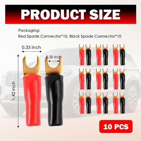 10 Pairs 8 Gauge Crimped Fork Terminals with Insulated Boots in Saudi Arabia