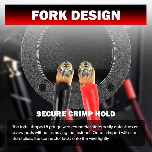10 Pairs 8 Gauge Crimped Fork Terminals with Insulated Boots in Saudi Arabia