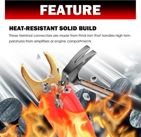 10 Pairs 8 Gauge Crimped Fork Terminals with Insulated Boots in Saudi Arabia