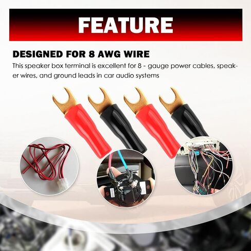 10 Pairs 8 Gauge Crimped Fork Terminals with Insulated Boots in Saudi Arabia