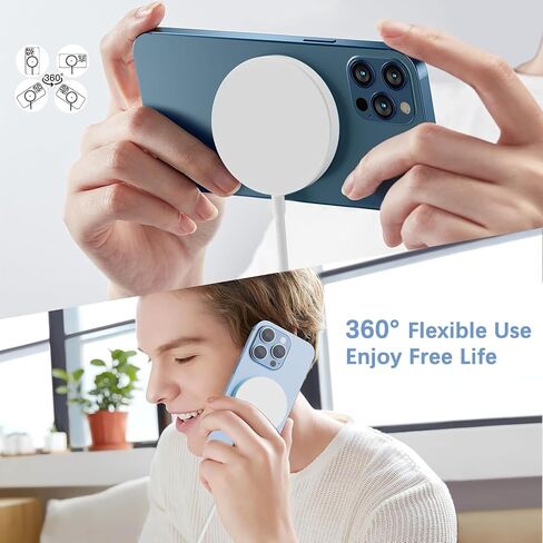 【Apple MFi Certified】Magnetic Wireless Charger,2Pack 10FT Apple Mag-safe Charger,Fast MagSafe Charging Wireless iPhone Charge Pad USB C Block Adapter for iPhone 17 Pro Max/17e/Air/16/15/14/13,Air-Pods in Kuwait