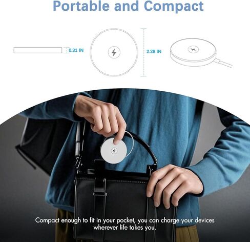 【Apple MFi Certified】Magnetic Wireless Charger,2Pack 10FT Apple Mag-safe Charger,Fast MagSafe Charging Wireless iPhone Charge Pad USB C Block Adapter for iPhone 17 Pro Max/17e/Air/16/15/14/13,Air-Pods in Kuwait