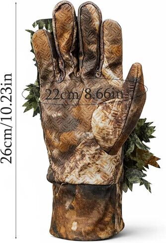3D Leaf Camo Hunting Gloves - Non-Slip Full-Finger Jungle Gloves,Lightweight Turkey Hunting Gloves,Fishing in Saudi Arabia
