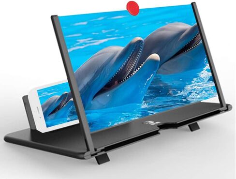 Mobile Phone Screen Magnifier,3D HD Mobile Magnifier Projector Screen for Movies,Videos, Foldable Phone Stand with Screen Amplifier,Supports All Smartphones (Black, 10in) in Saudi Arabia