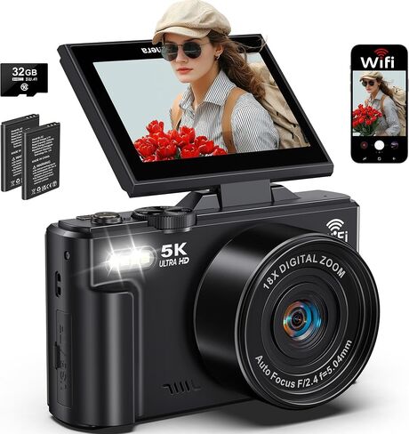5K Digital Camera for Photography, 75MP WiFi Vlogging Camera for YouTube in Saudi Arabia
