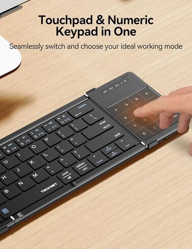 TECKNET Foldable Bluetooth Keyboard with Touchpad & Numpad in Saudi Arabia