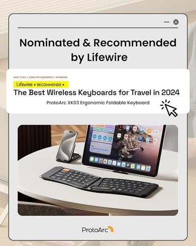 ProtoArc XK03 Ergonomic Foldable Keyboard for iPad, iPhone, Tablet, Laptop in Saudi Arabia