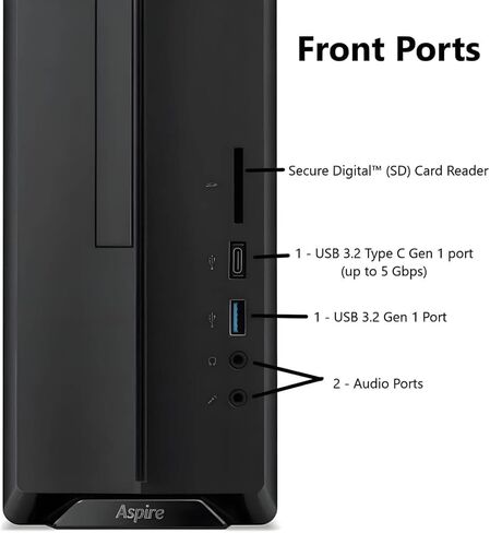 acer 2025 Aspire Business Desktop, Ultra-Quiet Design, 16GB Memory 512GB PCIe SSD, Intel Processor, Dual 4K Monitor Support, SD Card Reader, USB-C, Keyboard & Mouse, Windows 11 in Kuwait