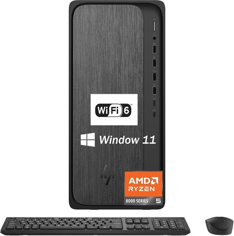 HP OmniDesk Tower Desktop Computer • 8-core AMD Ryzen 5 8500G Processor • 16GB DDR5 • 512GB SSD • HDMI + DP • Wi-Fi 6 • Wireless Keyboard & Mouse • Windows 11 in Saudi Arabia