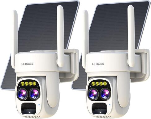 Cameras for Home Security Wireless Outdoor Solar,Alexa Security Camera Outside,360 PTZ Outside WiFi Camera Dual Lens 10x Zoom,Night Vision,2K,Water Proof in Saudi Arabia